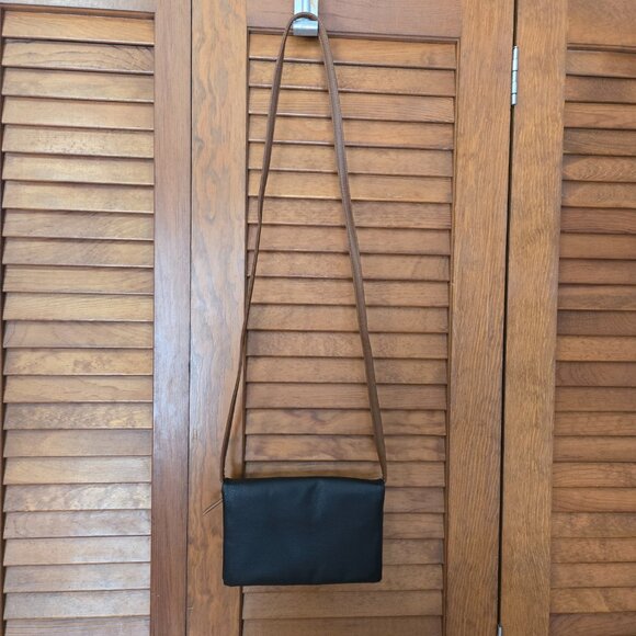 Dana Buchman Small Saddle Bag Crossbody Black & Brown - Picture 3 of 8